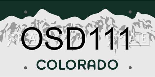 OSD111 Colorado License Plate
