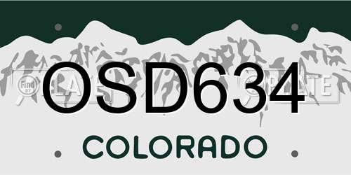 OSD634 Colorado License Plate