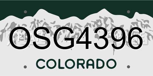 OSG4396 Colorado License Plate