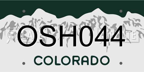 OSH044 Colorado License Plate