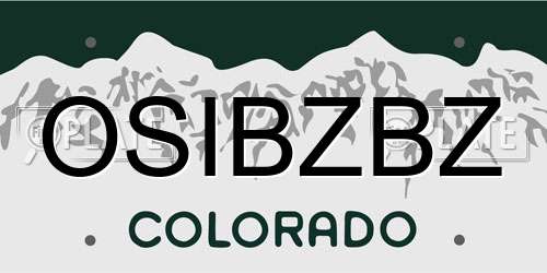 OSIBZBZ Colorado License Plate