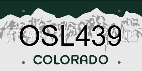 OSL439 Colorado License Plate