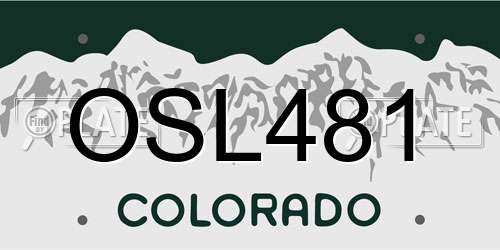OSL481 Colorado License Plate