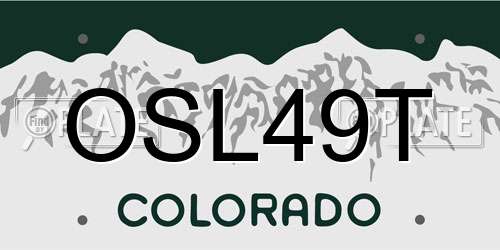 OSL49T Colorado License Plate