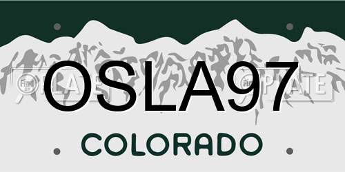 OSLA97 Colorado License Plate