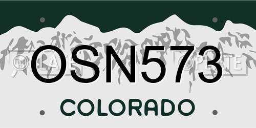 OSN573 Colorado License Plate