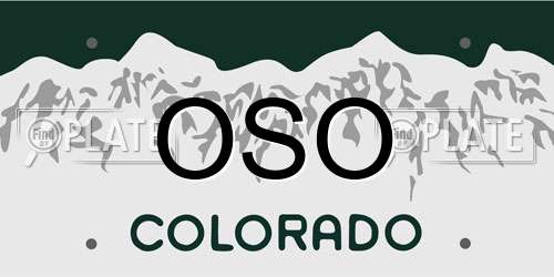 OSO Colorado License Plate