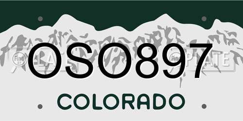 OSO897 Colorado License Plate