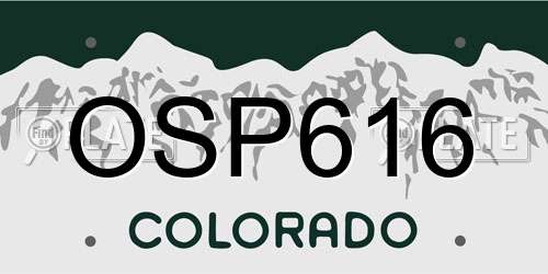 OSP616 Colorado License Plate