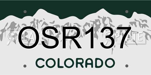 OSR137 Colorado License Plate
