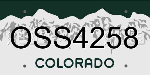 OSS4258 Colorado License Plate
