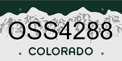 OSS4288 Colorado License Plate