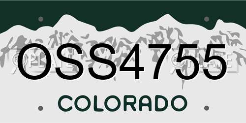 OSS4755 Colorado License Plate