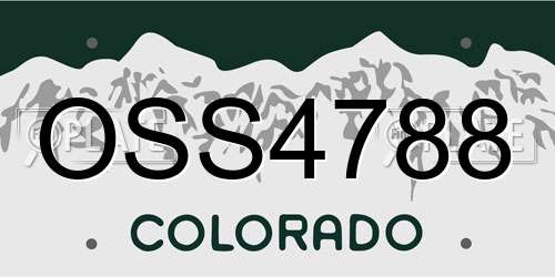 OSS4788 Colorado License Plate