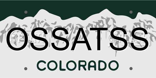 OSSATSS Colorado License Plate