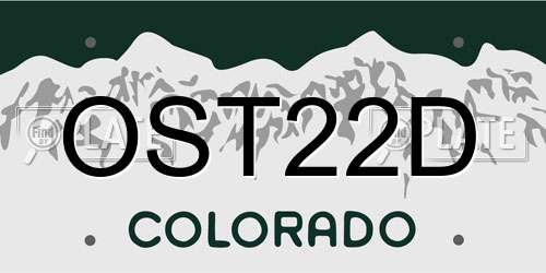OST22D Colorado License Plate