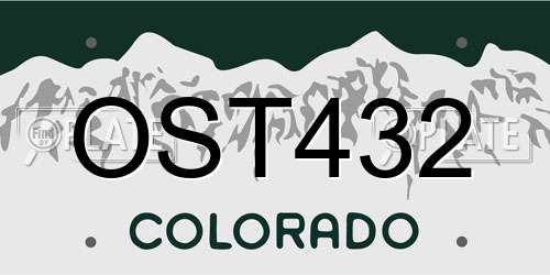 OST432 Colorado License Plate