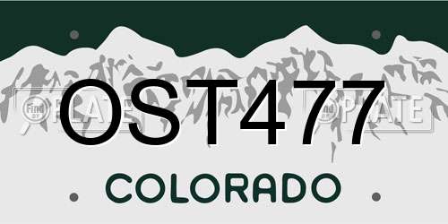 OST477 Colorado License Plate