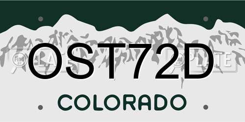 OST72D Colorado License Plate