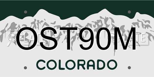 OST90M Colorado License Plate