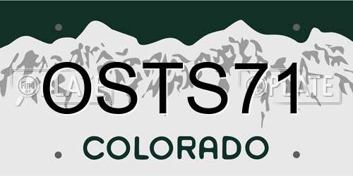 OSTS71 Colorado License Plate