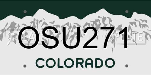 OSU271 Colorado License Plate