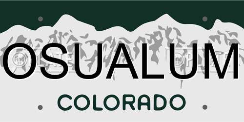OSUALUM Colorado License Plate
