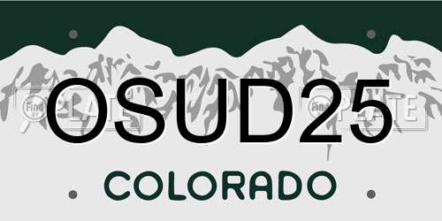 OSUD25 Colorado License Plate