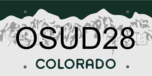 OSUD28 Colorado License Plate