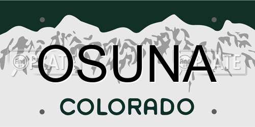 OSUNA Colorado License Plate