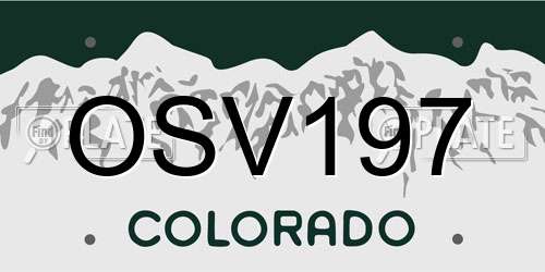 OSV197 Colorado License Plate