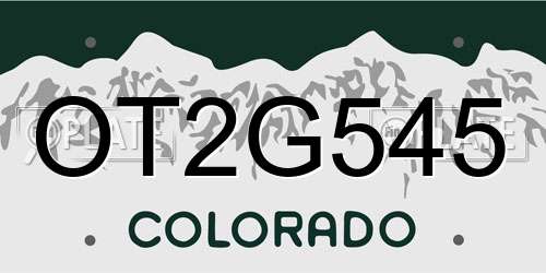 OT2G545 Colorado License Plate