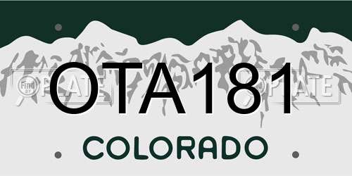 OTA181 Colorado License Plate