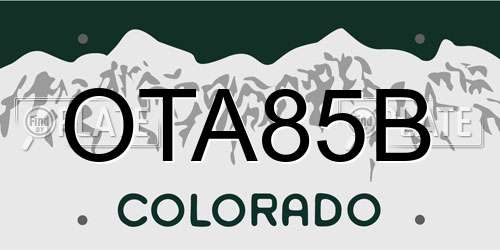 OTA85B Colorado License Plate