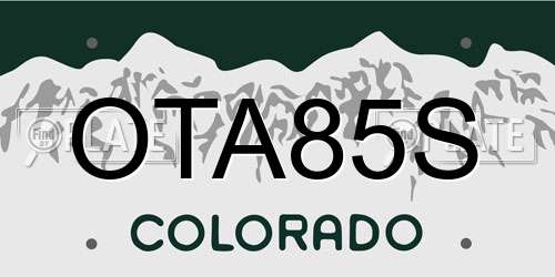 OTA85S Colorado License Plate