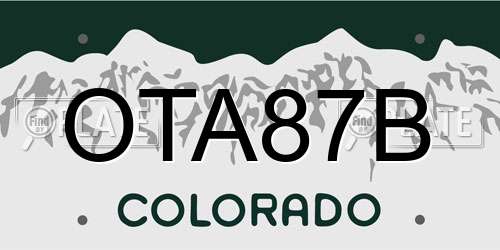 OTA87B Colorado License Plate