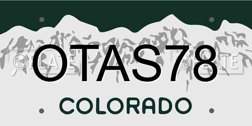 OTAS78 Colorado License Plate