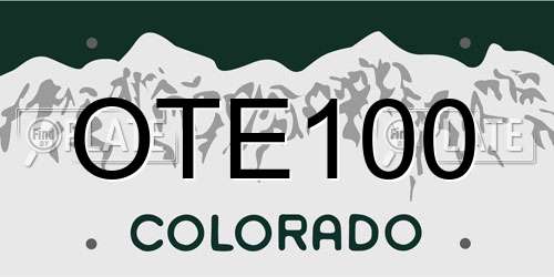 OTE100 Colorado License Plate