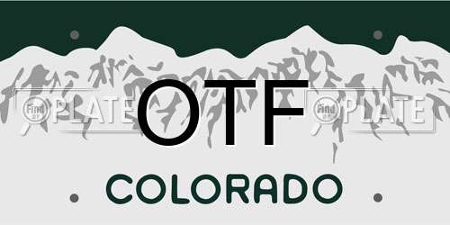 OTF Colorado License Plate