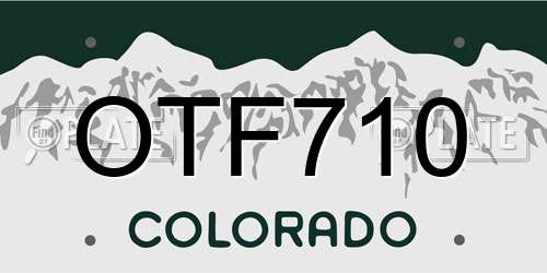 OTF710 Colorado License Plate