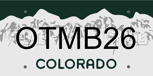 OTMB26 Colorado License Plate