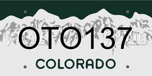 OTO137 Colorado License Plate