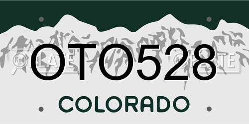 OTO528 Colorado License Plate