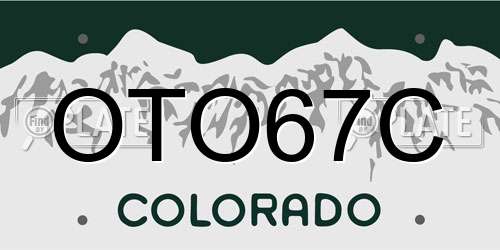 OTO67C Colorado License Plate