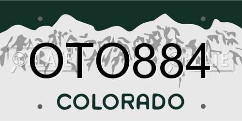 OTO884 Colorado License Plate