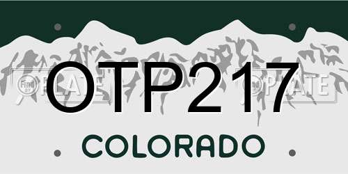 OTP217 Colorado License Plate