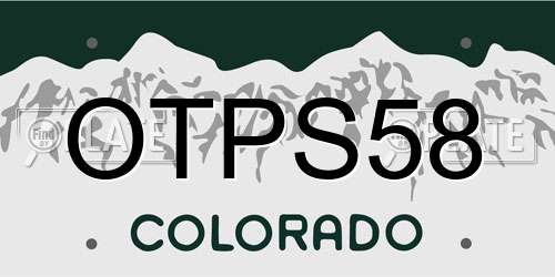 OTPS58 Colorado License Plate