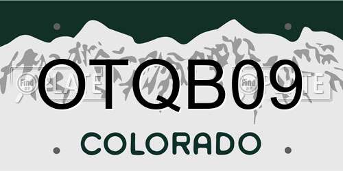 OTQB09 Colorado License Plate