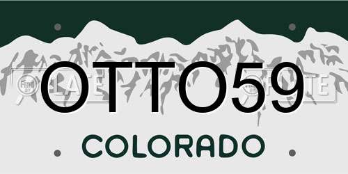 OTTO59 Colorado License Plate