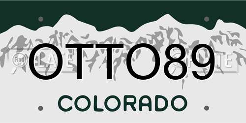 OTTO89 Colorado License Plate
